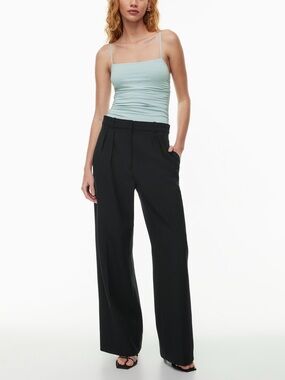 Aritzia Light Sage Square-Neck Ruched Bodysuit